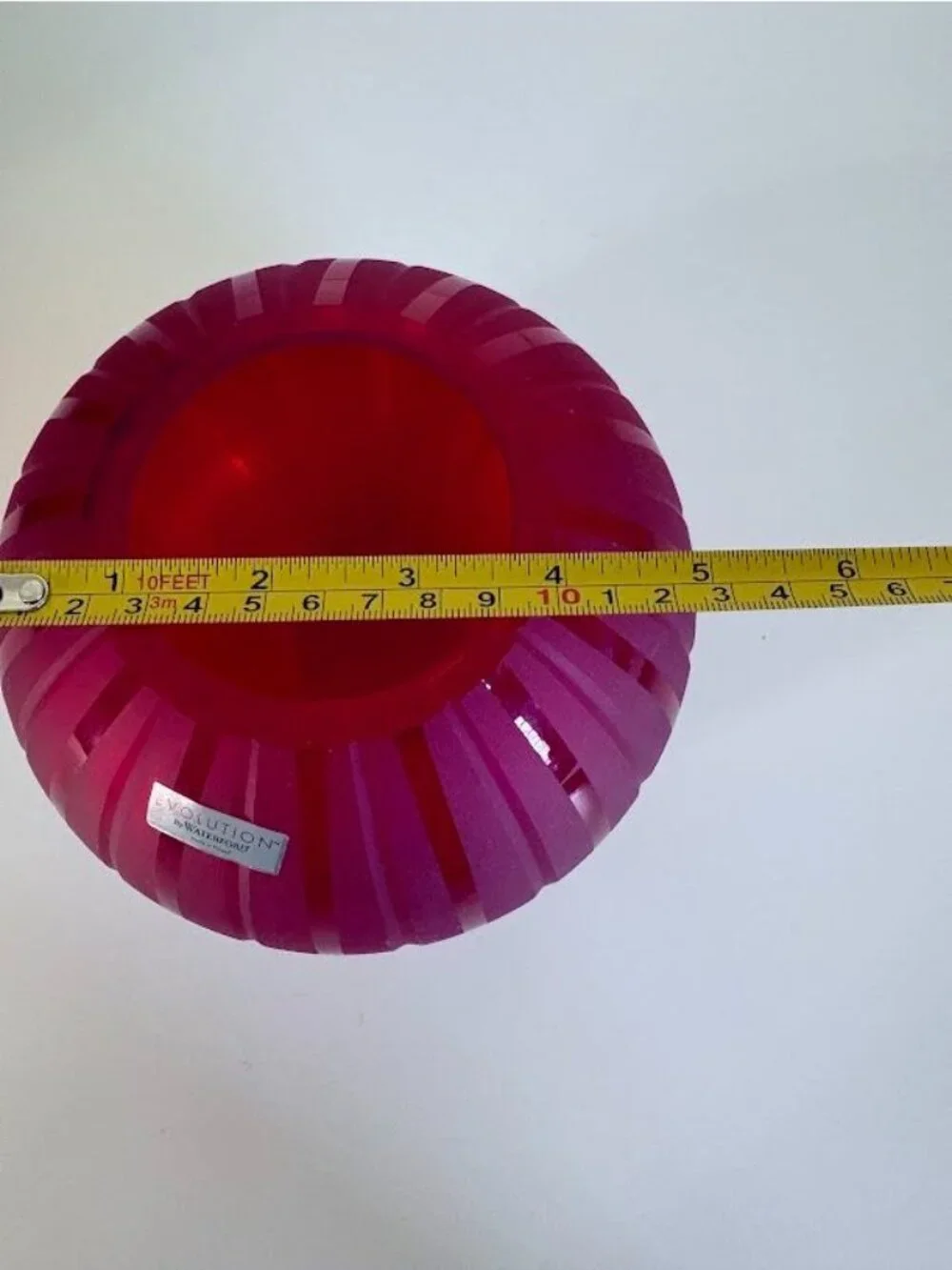 Evolution By Waterford Red Frosted Glass Vase 6